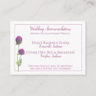 Tarjeta De Recepción Simple acuarela Amaranth Thistle Flower Boda