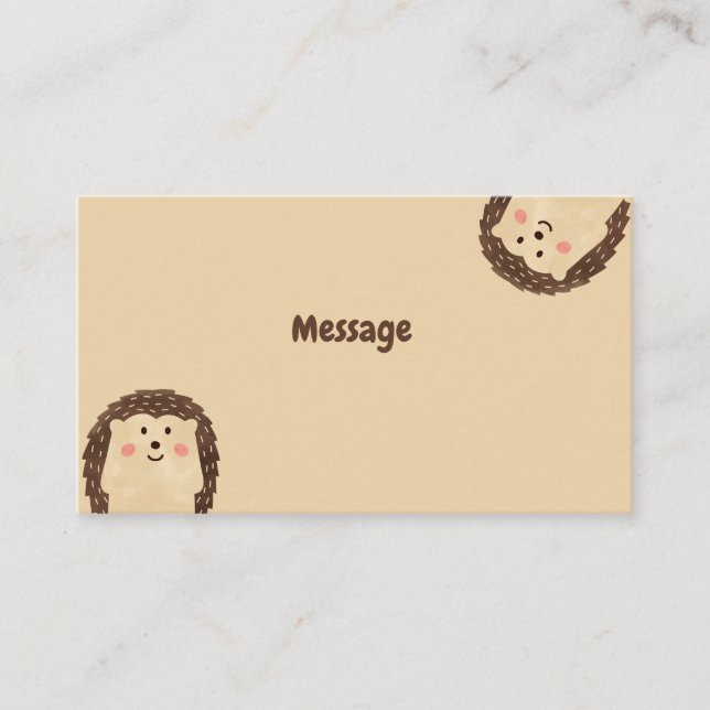 Tarjeta De Recepción Simple acuarela Hedgehog Mensaje de cumpleaños (Anverso)