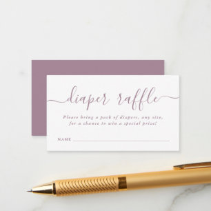 Tarjeta De Recepción Simple Baby Shower Diaper Raffle Ticket Mauve