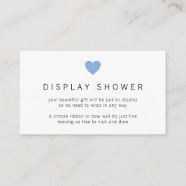 Tarjeta De Recepción Simple Blue Heart Boy Display Shower Baby Shower