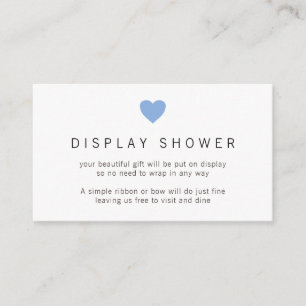 Tarjeta De Recepción Simple Blue Heart Boy Display Shower Baby Shower