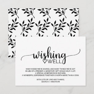 Tarjeta De Recepción Simple Boda de caligrafía negra deseando lo mejor