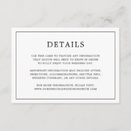 Tarjeta De Recepción Simple Boda Elegante en Monograma Blanco y Negro