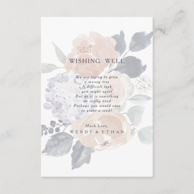 Tarjeta De Recepción Simple Boda floral rústico con buena carta (Anverso)