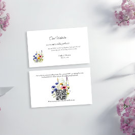 Tarjeta De Recepción Simple Boho Chic Wildflower Wedding Website