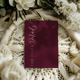 Tarjeta De Recepción Simple Burgundy Wedding Details