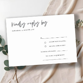 Tarjeta De Recepción Simple caligrafía mínima de guión matrimonio RSVP