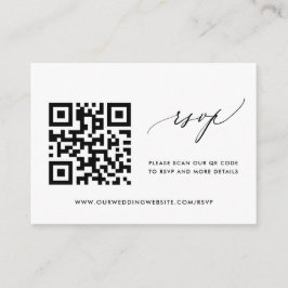 Tarjeta De Recepción Simple caligrafía moderna Boda RSVP Código QR