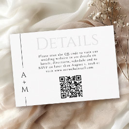 Tarjeta De Recepción Simple Classic Elegant Monograma Detalles del códi