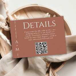 Tarjeta De Recepción Simple Classic Elegant Monograma Detalles del códi