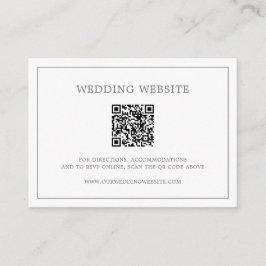 Tarjeta De Recepción Simple Código QR de Monograma Gris Oscuro Elegante