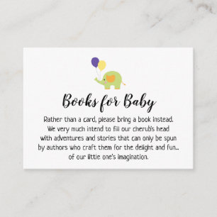 Tarjeta De Recepción Simple con Elephant Book Request Insert Cards