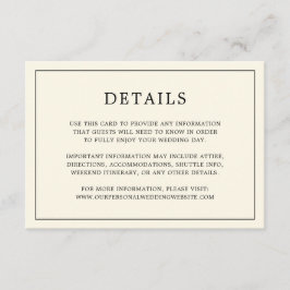 Tarjeta De Recepción Simple Crema Monograma Elegante Boda