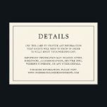 Tarjeta De Recepción Simple Crema Monograma Elegante Boda<br><div class="desc">Una sencilla tarjeta de gabinete boda con un diseño moderno y elegante con sus detalles rodeados de un delgado borde. Todo el texto está en negro sobre un fondo de marfil. Las fuentes y los colores de fondo pueden cambiarse a los colores que desee pulsando el botón "personalizar". Una moda...</div>