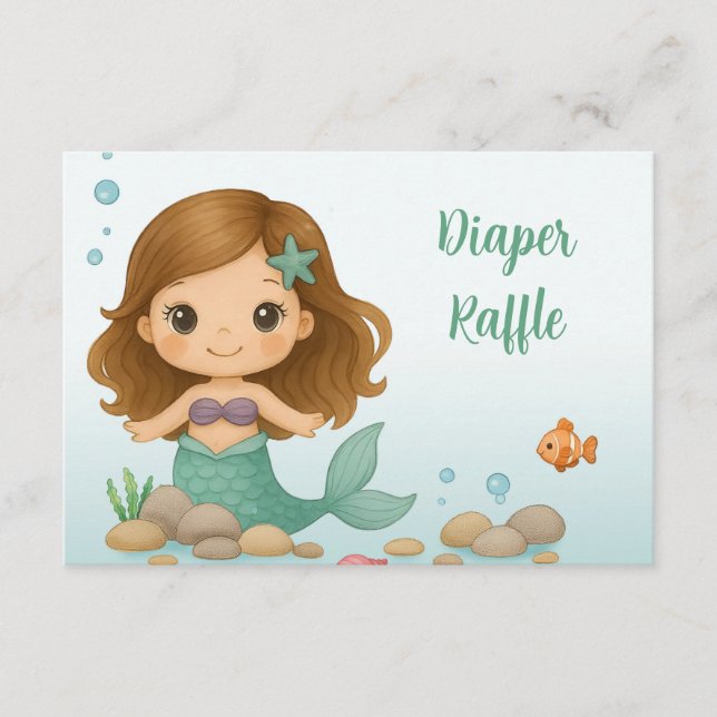 Tarjeta De Recepción Simple cute little mermaid  enclosure card (Anverso)