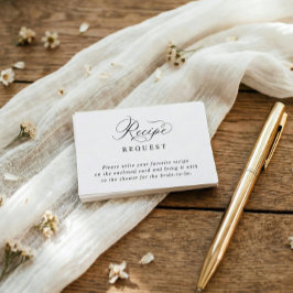 Tarjeta De Recepción Simple Elegant Bridal Shower Recipe Request