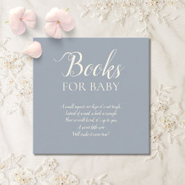 Tarjeta De Recepción Simple Elegant Dusty Blue Books for Baby