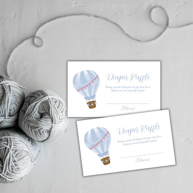 Tarjeta De Recepción Simple Hot Air Balloon Diaper Raffle Baby Shower (Simple Hot Air Balloon Diaper Raffle Baby Shower Enclosure Card)
