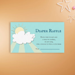 Tarjeta De Recepción Simple Little Sunshine Baby Shower Diaper Raffle