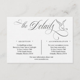 Tarjeta De Recepción Simple Love Birds Script Details Enclosure Card