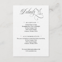 Tarjeta De Recepción Simple Love Birds Script Details Enclosure Card