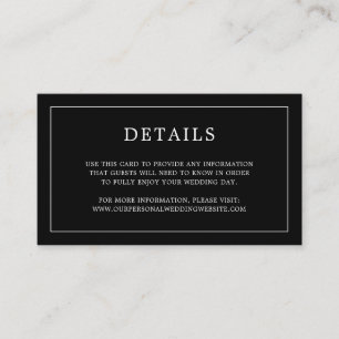 Tarjeta De Recepción Simple matrimonio elegante monograma negro