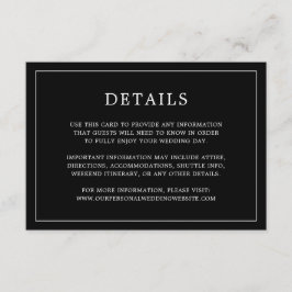 Tarjeta De Recepción Simple matrimonio elegante monograma negro