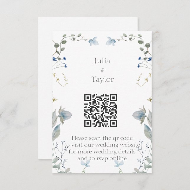 Tarjeta De Recepción Simple Minimal Enclosure Card (Anverso / Reverso)