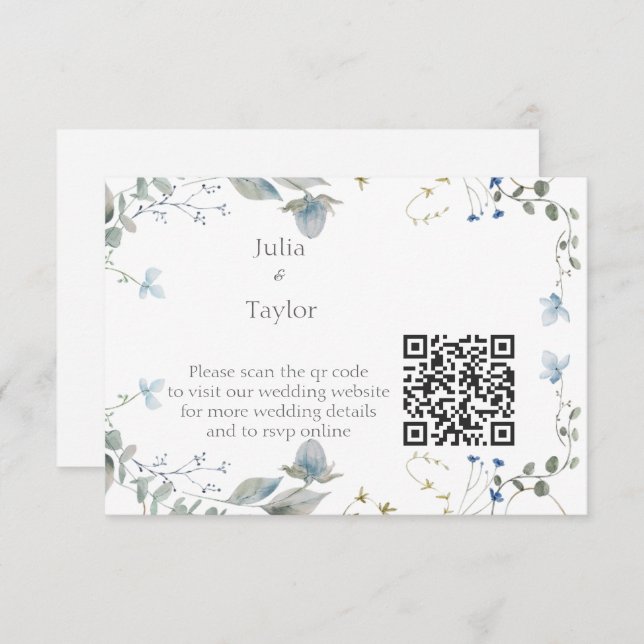 Tarjeta De Recepción Simple Minimal Enclosure Card (Anverso / Reverso)