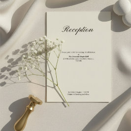 Tarjeta De Recepción Simple Minimal Wedding Reception