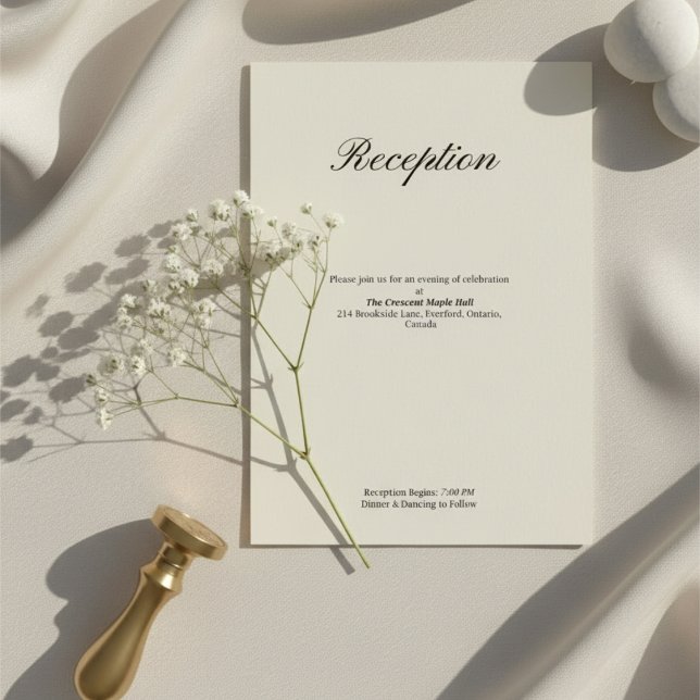 Tarjeta De Recepción Simple Minimal Wedding Reception (Subido por el creador)