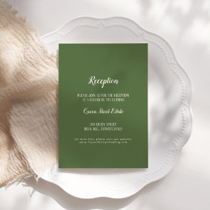 Tarjeta De Recepción Simple Minimalista Acogida de bodas de sabio oscur