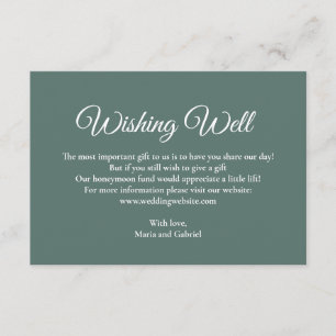 Tarjeta De Recepción Simple mínimo deseando bien. Boda verde y polvorie