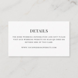 Tarjeta De Recepción Simple Modern Código QR Detalles de Boda Mini 