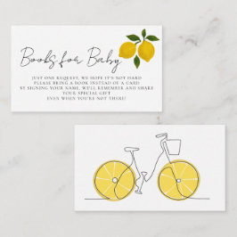 Tarjeta De Recepción Simple Modern Yellow Lemon Bicycle Baby Shower