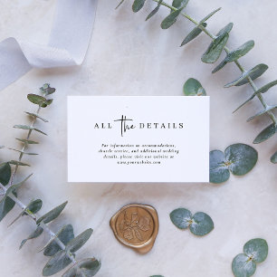 Tarjeta De Recepción Simple Moderno y Minimalista   Detalles de Boda