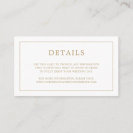Tarjeta De Recepción Simple Monograma de Oro Antiguo Elegante Boda