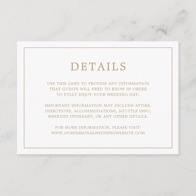 Tarjeta De Recepción Simple Monograma de Oro Antiguo Elegante Boda (Anverso)