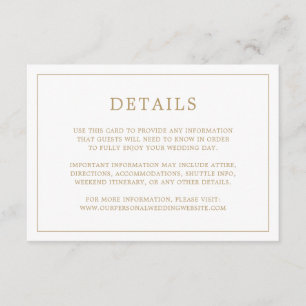 Tarjeta De Recepción Simple Monograma de Oro Antiguo Elegante Boda