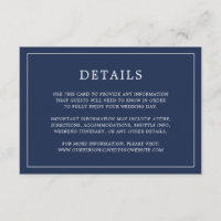 Simple Navy Blue Monograma Elegante Boda
