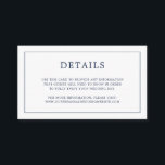 Tarjeta De Recepción Simple Navy Blue Monograma Elegante Boda<br><div class="desc">Simple tarjeta de gabinete boda pequeña con un diseño moderno y elegante con sus detalles rodeados por un borde delgado y su monograma en la parte posterior. Todos los elementos de diseño están en azul marino y pueden cambiarse en la herramienta de edición de diseño. Una moda y un diseño...</div>