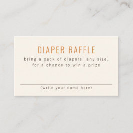 Tarjeta De Recepción Simple Neutral Baby Shower Diaper Raffle