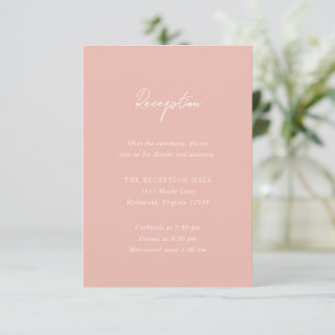 Tarjeta De Recepción Simple Peach Modern Boda