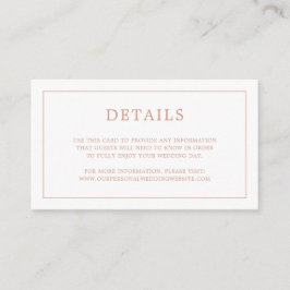 Tarjeta De Recepción Simple Rosa Monograma Rosa Elegante Boda