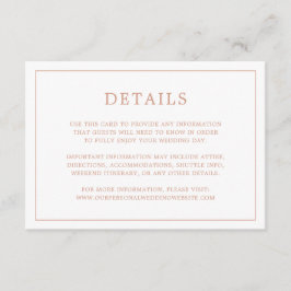 Tarjeta De Recepción Simple Rosa Monograma Rosa Elegante Boda