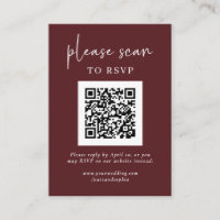 Simple RSVP moderna con código QR | Borgoña