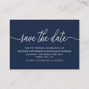 Tarjeta De Recepción Simple Script Save The Date