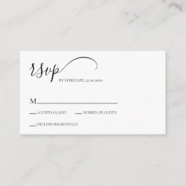 Tarjeta De Recepción Simple Script Wedding RSVP