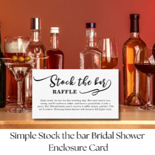 Tarjeta De Recepción Simple Stock el bar Bridal Shower
