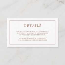 Tarjeta De Recepción Simple Terracota Monograma Elegante Boda